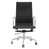 Matt Blatt Replica Eames Group Standard Aluminium High Back (Black Leather)
