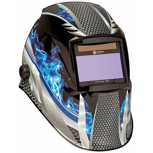 thumbnail interactive-video image 1 of Weldclass Promax FR BF3 Welding Jacket With Leather Sleeves - Heat Resistant, Men's Sizes M To 3XL (Blue) 1 of 3