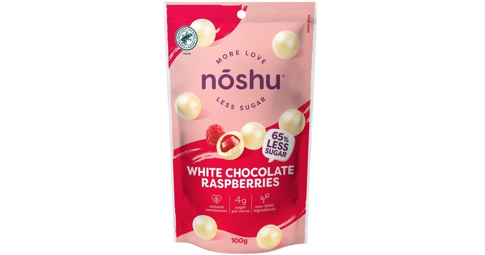 Noshu White Chocolate Raspberry Bites reviews | ProductReview.com.au