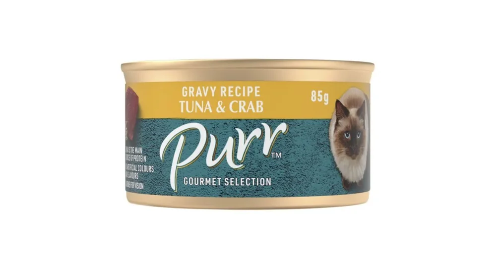Purr Gourmet Flaked Tuna & Crabmeat in Gravy Cat Food ProductReview