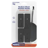 Permastik Medium Black Kitchen Hooks