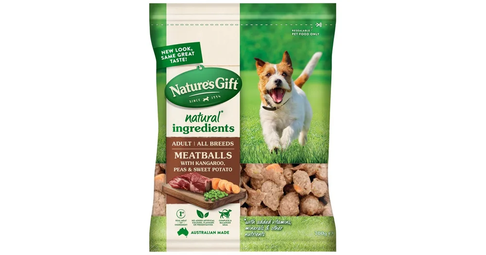 Nature's Gift Chilled Dog Food Meatballs with Kangaroo, Peas & Sweet