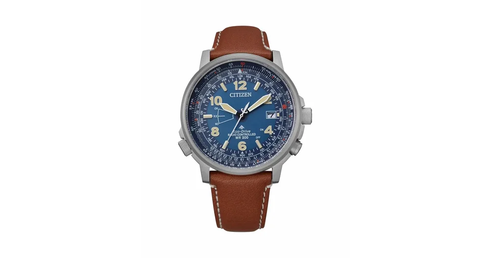Citizen Pilot Acciaio / pelle mod. CB0240-11L orologi multifunzione