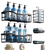 Eudele 5 Pack Rustproof Stainless Steel Shower Caddy Set