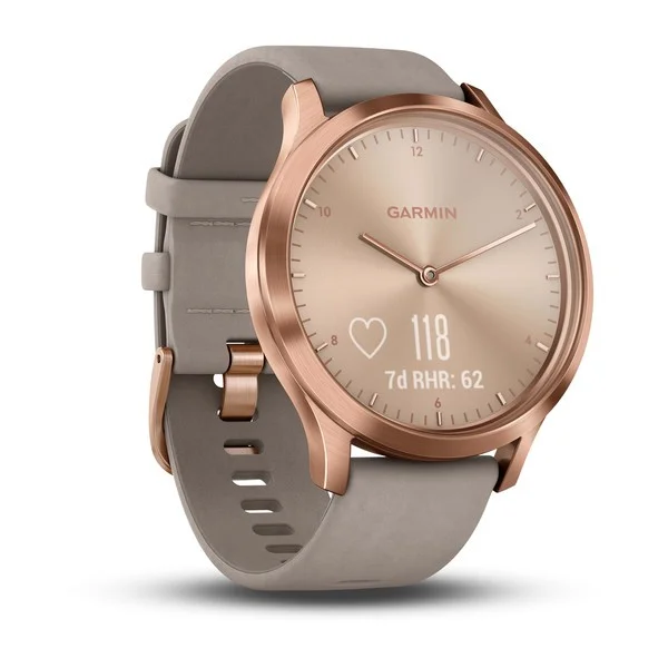 garmin vivomove hr fitness tracker white rose gold