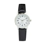 Kmart Womens Classic Analogue Watch with Silver Case & Black Strap