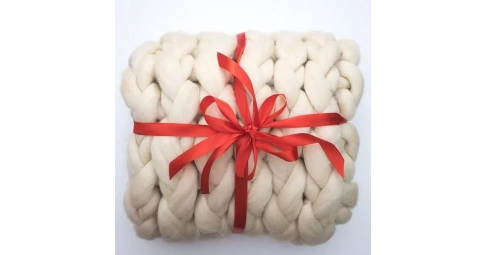 Metfine Original Handmade Chunky White Knit Blanket reviews ProductReview