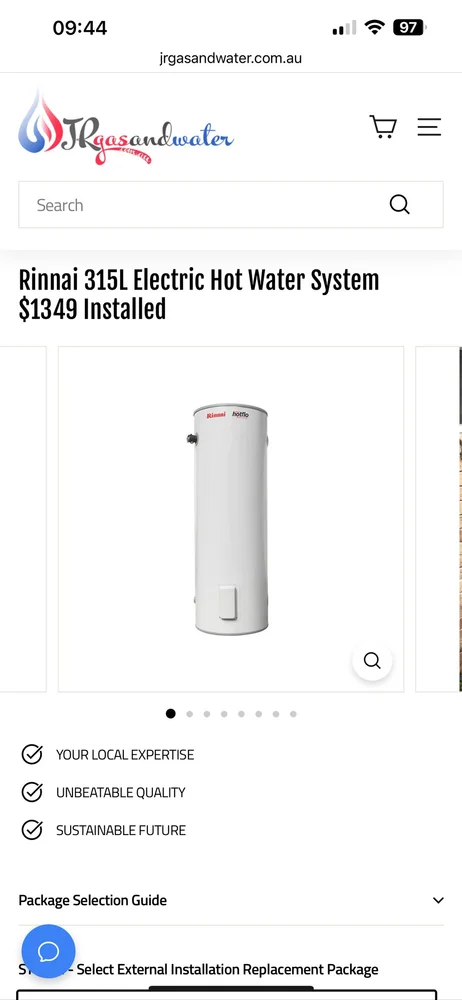 Electric Heat Pump Rinnai 315 315 Litre Rinnai Hot Water Heater