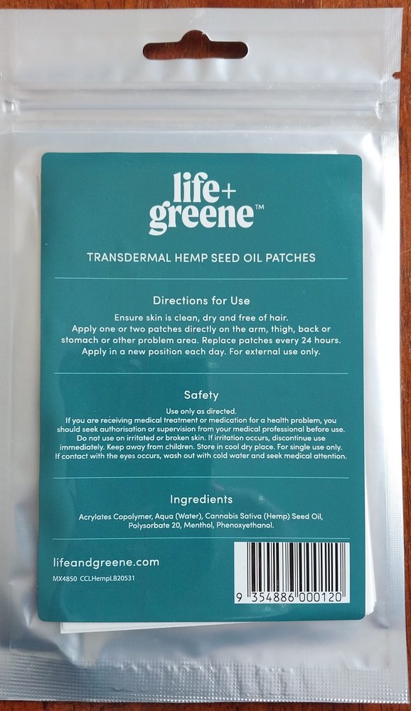 Life and Greene Transdermal Hemp Patches reviews | ProductReview.com.au